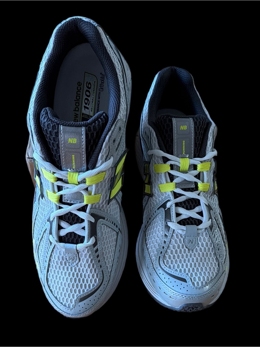 New Balance U1906R Gray Runners with Neon Yellow Unisex M/10.5 W/12 - Picture 4 of 13